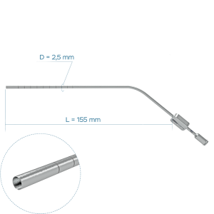 Трубка аспирационная по FERGUSON, д.2.5 мм, без оливы, с отверстием регулировки потока